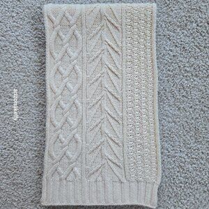 J. Crew Wool/Cashmere Ivory Scarf With 3 Different Knit Patterns